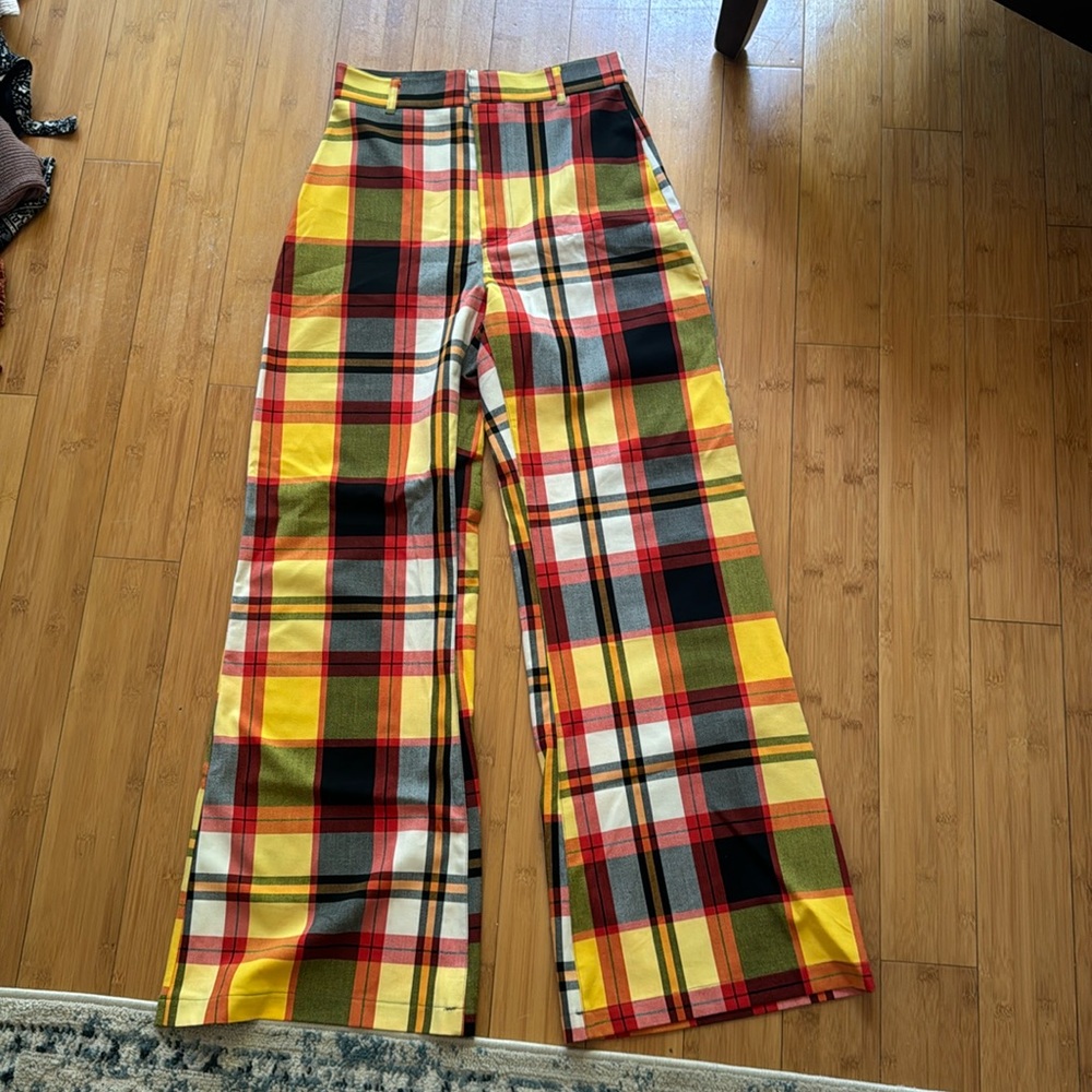 Checkered free people pants